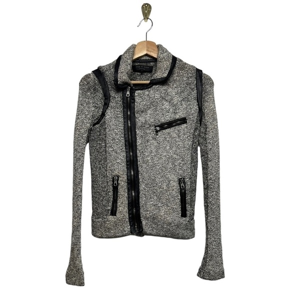RAG & BONE Hart Tweed Biker Moto Jacket White/Black XS - Picture 5 of 10
